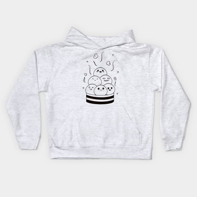 Doodle dimsum cute Kids Hoodie by You Can Doodle